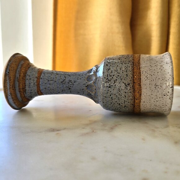 Hand Made Ceramic Pedestal  Goblet Vase - Picture 6 of 6